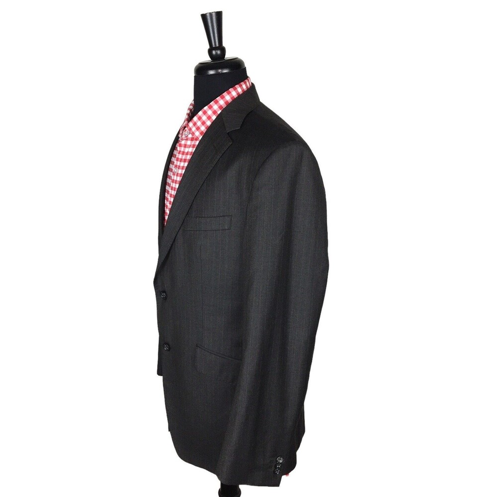 Banana Republic Tailored Fit Brown Striped Wool Blend Men Blazer Sport Coat 42S